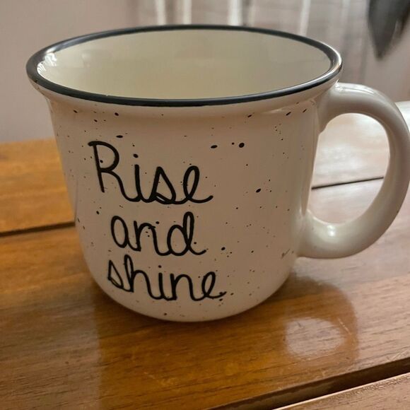 🆕 Rise And Shine Speckled Campfire Rustic Cabin Stoneware Mug Coffee Tea Cup - Picture 2 of 4